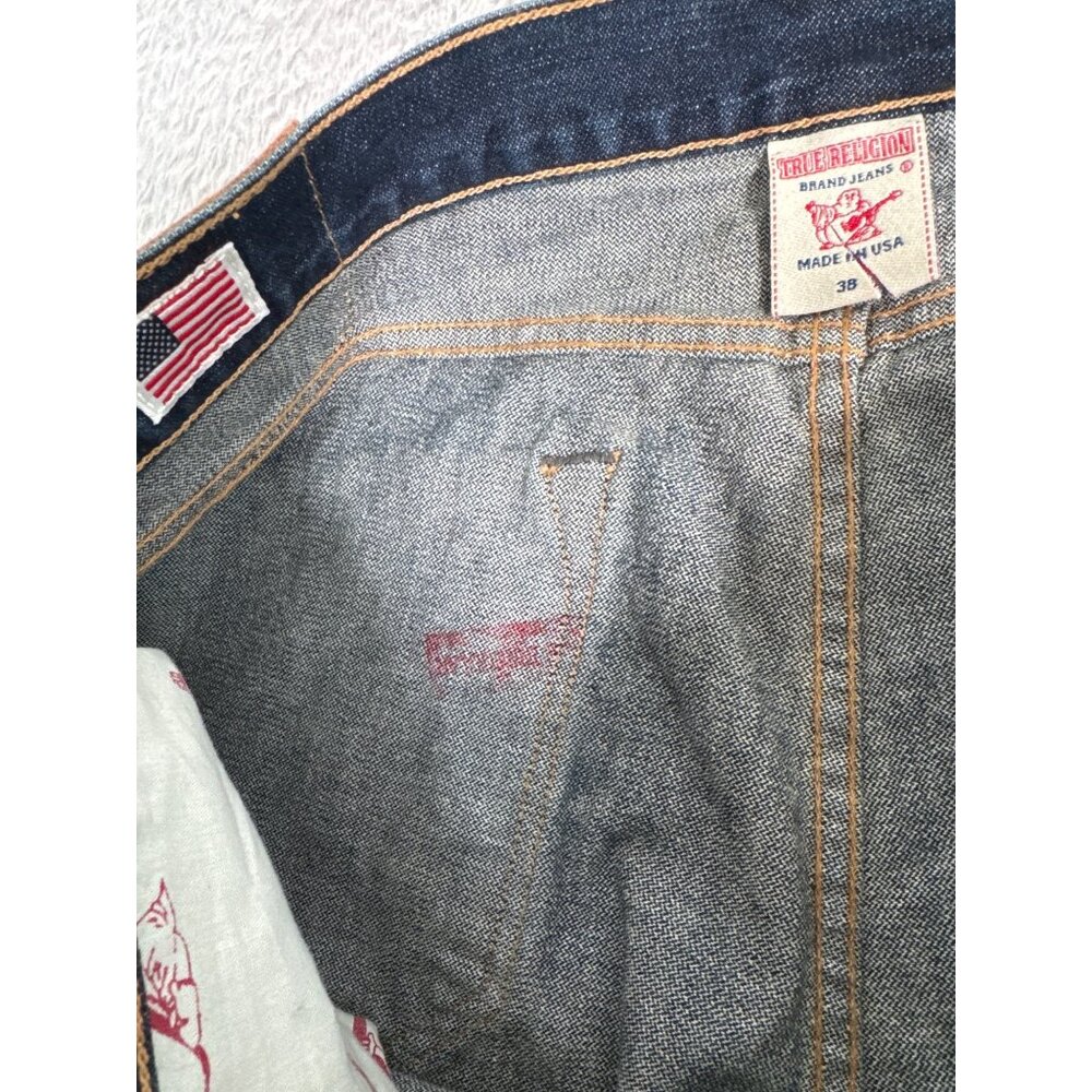 True Religion Mens 38 Bobby Blue Jeans 90s Y2K Buttons Casual Comfort Western - Picture 9 of 13
